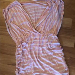 Super Comfy!! Pink/White striped Maternity Shirt!